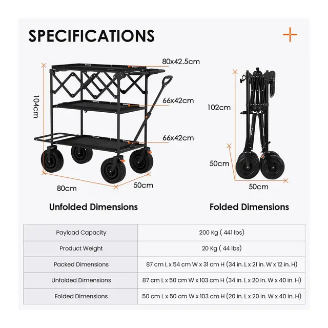 Tarion Titanrig Cart Base Sammenleggbar produksjonsvogn 