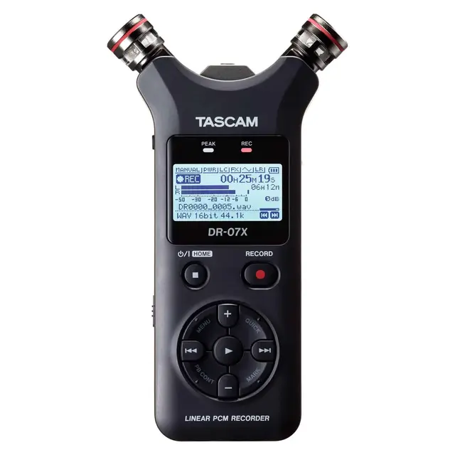 Tascam DR-07X Digital Recorder 2-kanals håndholdt opptaker. 2-inn/2-ut 