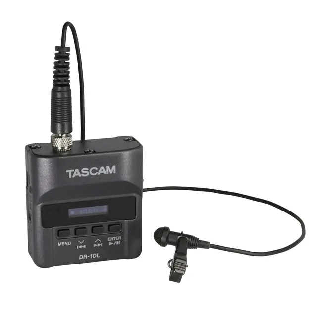 Tascam DR-10L Pro Audio Recorder Digital opptaker med lavaliermikrofon 