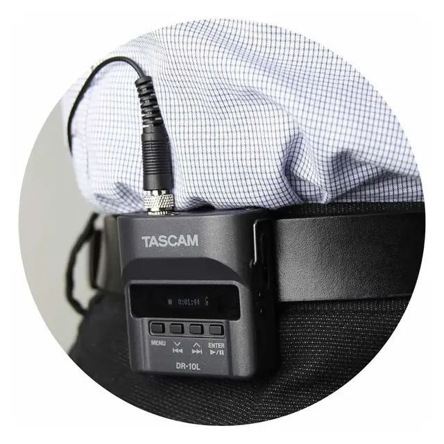 Tascam DR-10L Pro Audio Recorder Digital opptaker med lavaliermikrofon 