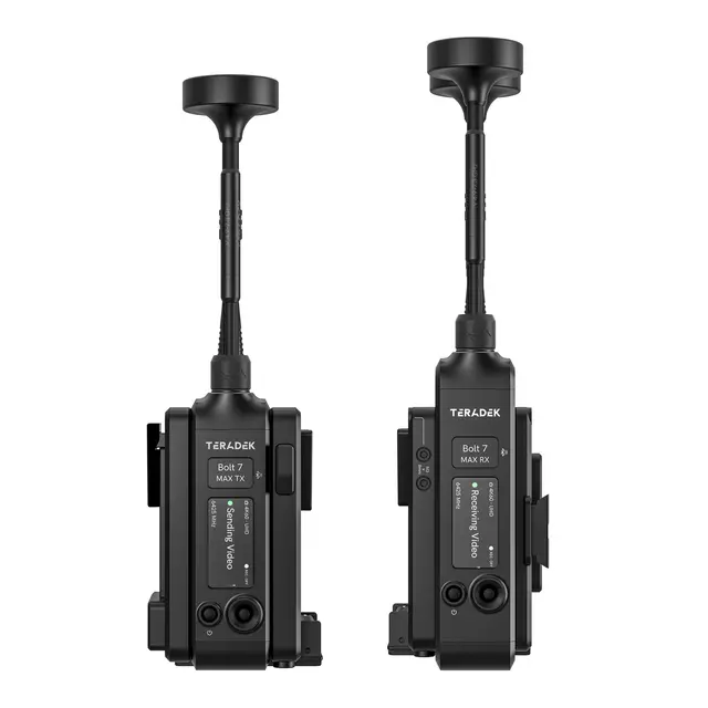 Teradek Bolt 7 MAX 12G-SDI/HDMI TX/RX Deluxe Set. 2 x V-Mount Battery Cradles 