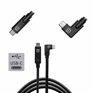 TetherPro USB-C til USB-C 4,6m Vinklet 4,6m Sort kabel med vinklet kontakt