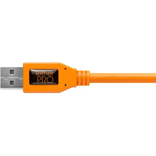 TetherPro USB-C til USB 3.0 Vinklet 50cm USB-C vinklet. 50cm orange kabel 