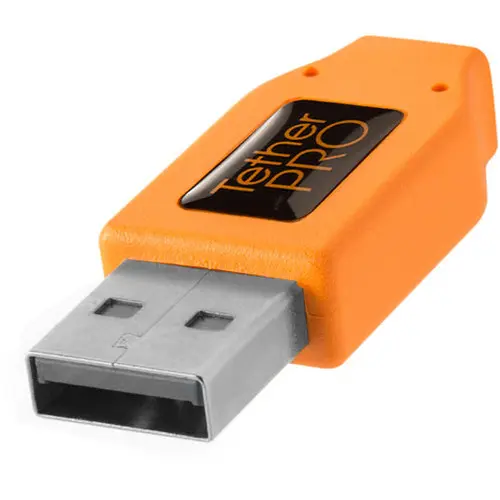 TetherPro USB-C til USB 3.0 Vinklet 50cm USB-C vinklet. 50cm orange kabel 