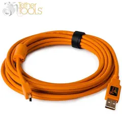 TetherPro USB 2.0 Male til Mini-B 5 pin 4,6 m Orange USB kabel