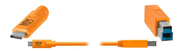TetherPro USB-C Male B 4.6m Orange USB-C 4,6 m orange kabel Pinter/Skanner 