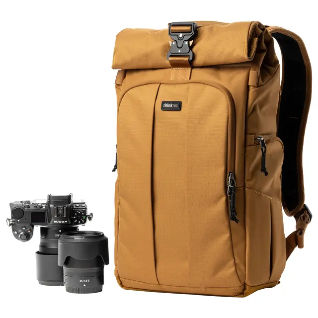 Think Tank FocusPoint 22L Rolltop BP Camera backpack. Golden Hour 