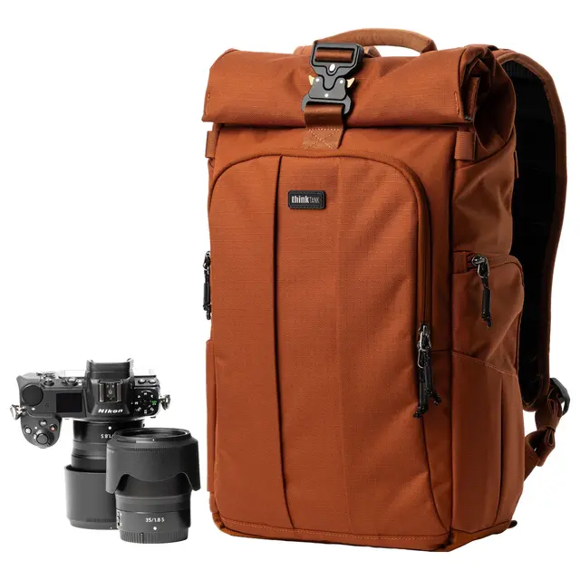 Think Tank FocusPoint 22L Rolltop BP Camera backpack. Urban Rust 