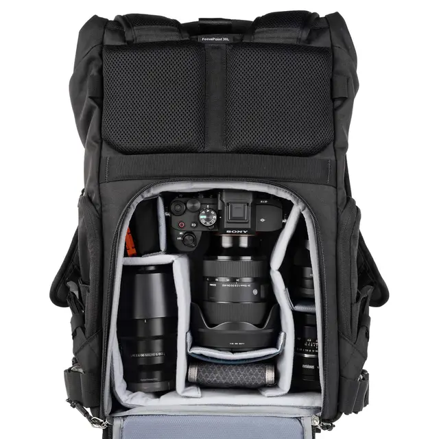 Think Tank FocusPoint 30L Rolltop BP Camera backpack. Golden Hour 