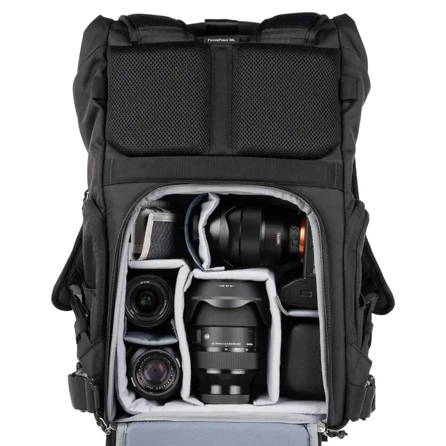 Think Tank FocusPoint 30L Rolltop BP Camera backpack. Golden Hour 