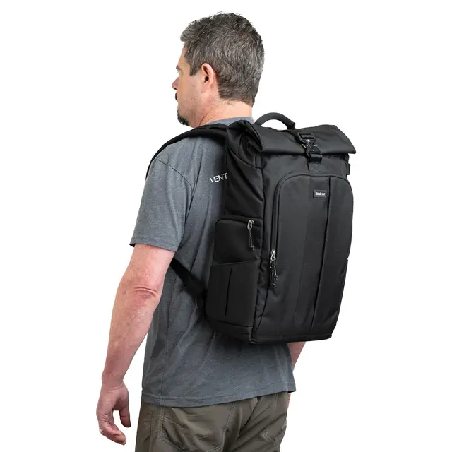Think Tank FocusPoint 30L Rolltop BP Camera backpack. Golden Hour 