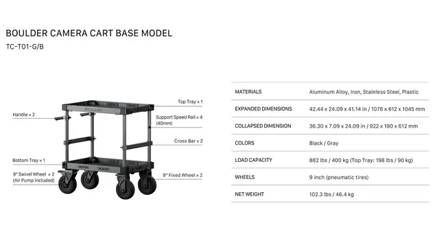 Tilta Boulder Camera Cart Base model 