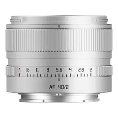 TTArtisan AF 40mm f/2 Sony E E-mount. Sølv