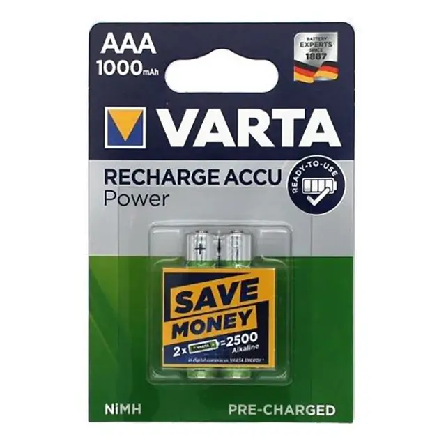Varta 1000mAh AAA/R03/Micro 2 stk Professional Oppladbart batteri 