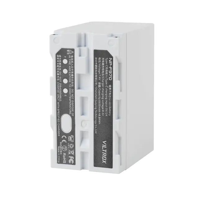 Viltrox NP-F970 L-serie Batteri 6600mAh USB-C ladeinngang 