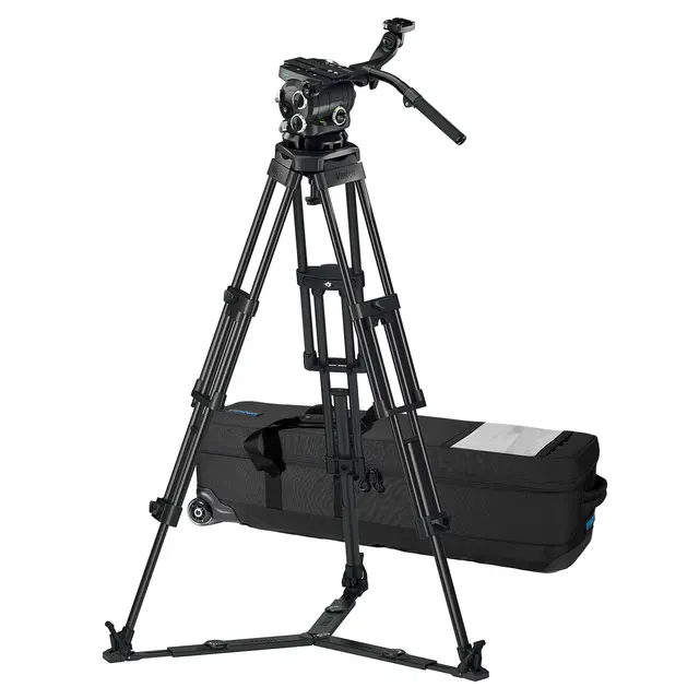 Vinten 3880-3 Two-Stage Aluminum Tripod Versine 360 Fluid Head + Ground Spreader 