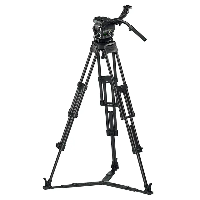Vinten 3880-3 Two-Stage Aluminum Tripod Versine 360 Fluid Head + Ground Spreader 
