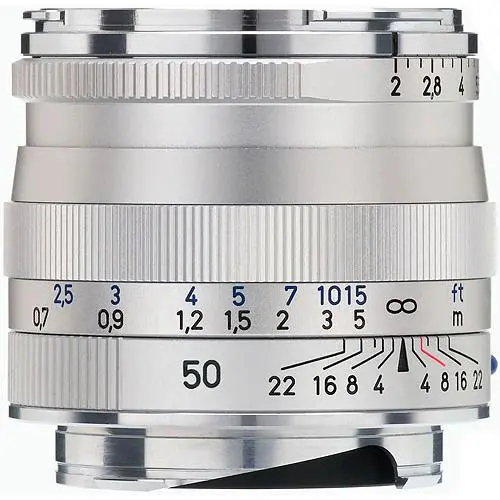 Zeiss Planar T* 50mm f/2 ZM sølv Leica M Mount 
