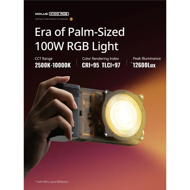 Zhiyun Molus LED X100RGB Pro COB Light 100W. 2700-10000K 