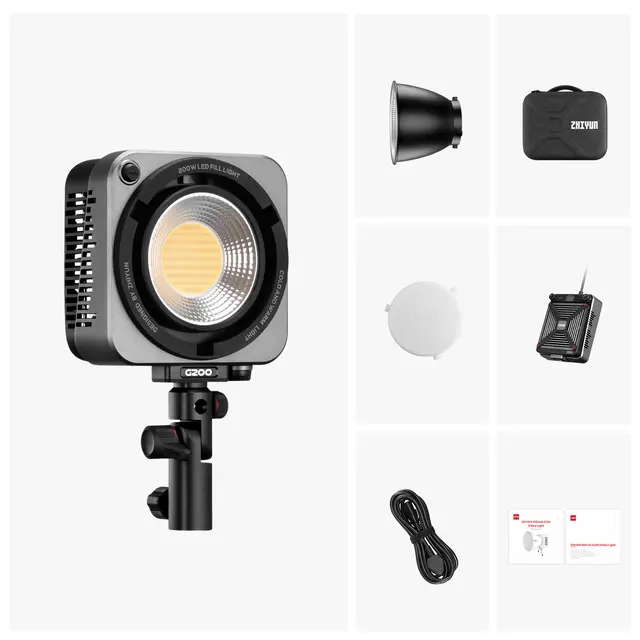 Zhiyun LED Molus G200 COB Light 200W. 2700-6500K LED Lys 