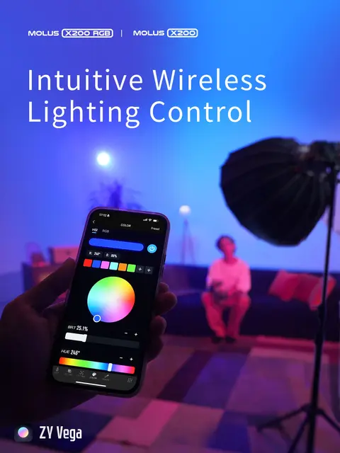 Zhiyun Molus X200 Bi-Color COB Light KIT 200W. 2700-6500K. Combo Kit 