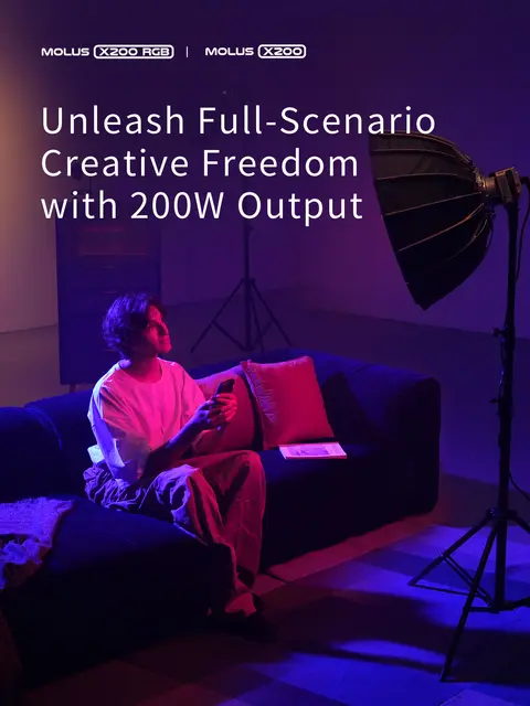 Zhiyun Molus X200 Bi-Color COB Light KIT 200W. 2700-6500K. Combo Kit 