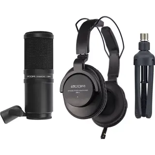 Zoom ZDM-1 Podcast Mic Pack Headset, bordstativ, vindhette og XLR