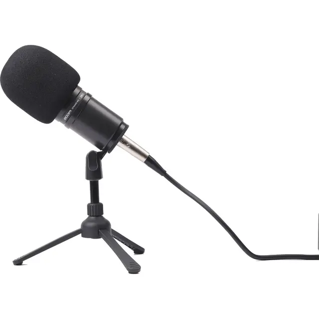 Zoom ZDM-1 Podcast Mic Pack Headset, bordstativ, vindhette og XLR 