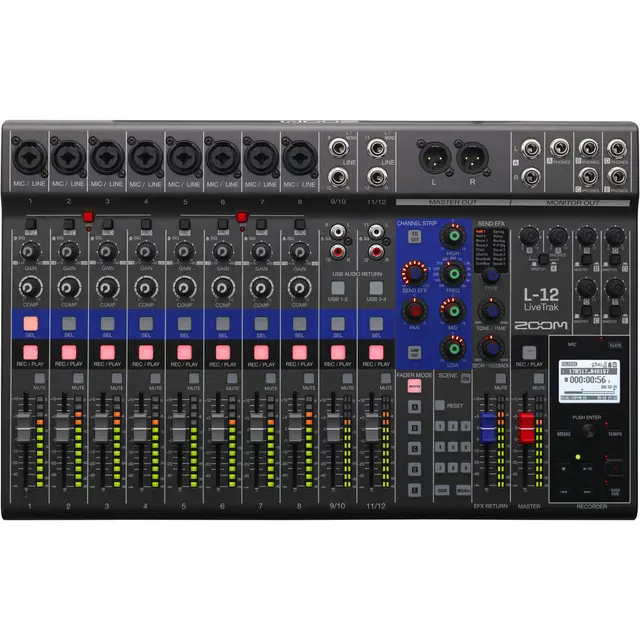 Zoom LiveTrak L-12 12-Kanal Digital Mixer & Multitrack Rec 