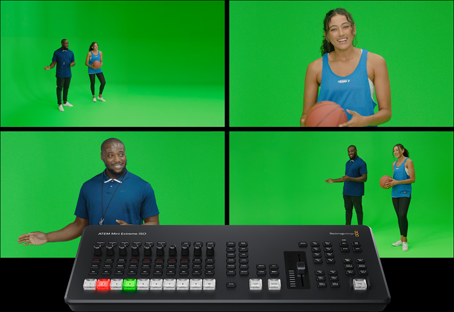 Opptak med greenscreen før keying